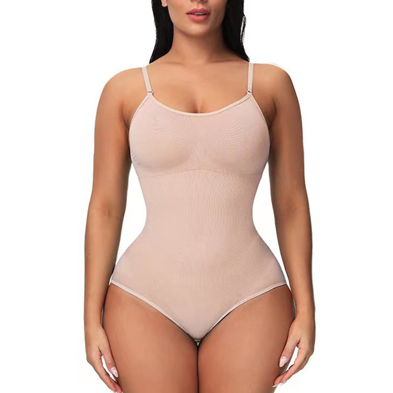 Cross-border Women's Body-shaping Underwear European And American Belly-opening Hip-lifting Suspender Chest-supporting Body-fitting Puff Briefs