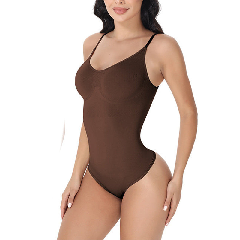 Cross-border Women's Body-shaping Underwear European And American Belly-opening Hip-lifting Suspender Chest-supporting Body-fitting Puff Briefs