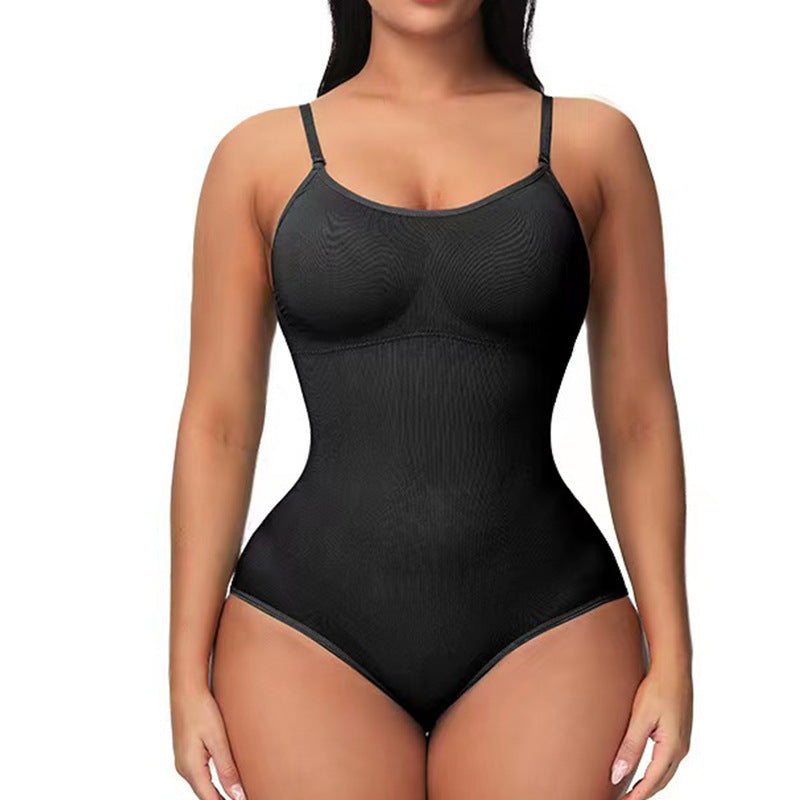 Cross-border Women's Body-shaping Underwear European And American Belly-opening Hip-lifting Suspender Chest-supporting Body-fitting Puff Briefs