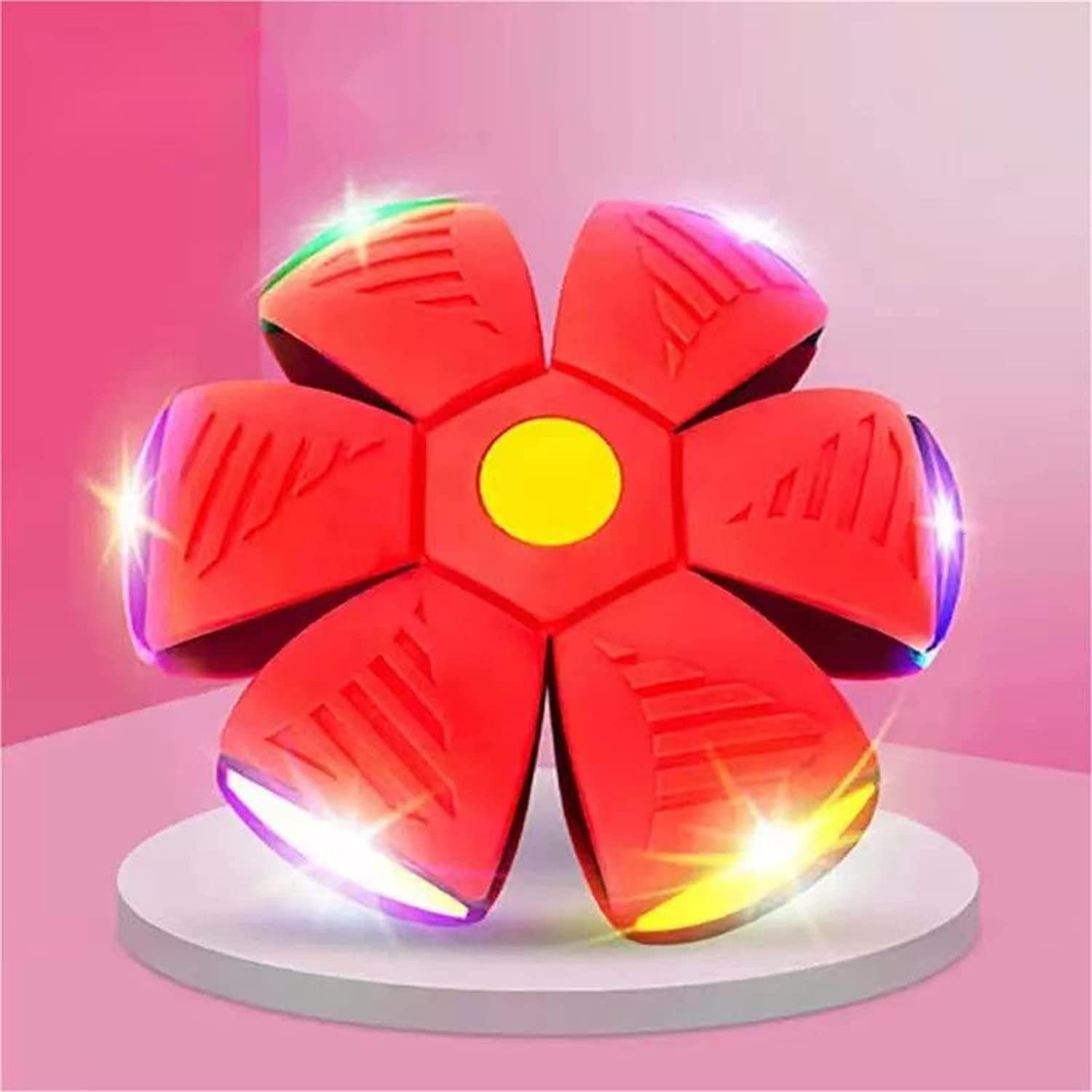 Cross-Border Pet Magic Flying Saucer Ball Dog Stepping On The Ball Foot Stepping On The Ball Luminous Deformation Vent Ball Decompression Parent-child Interaction