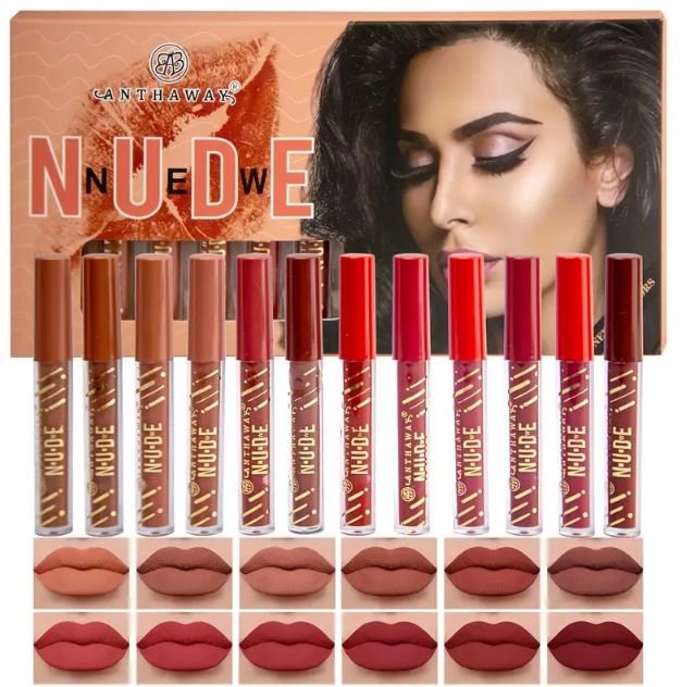 AnthaWay - 12pcs/Set Velvet Matte Liquid Lipstick