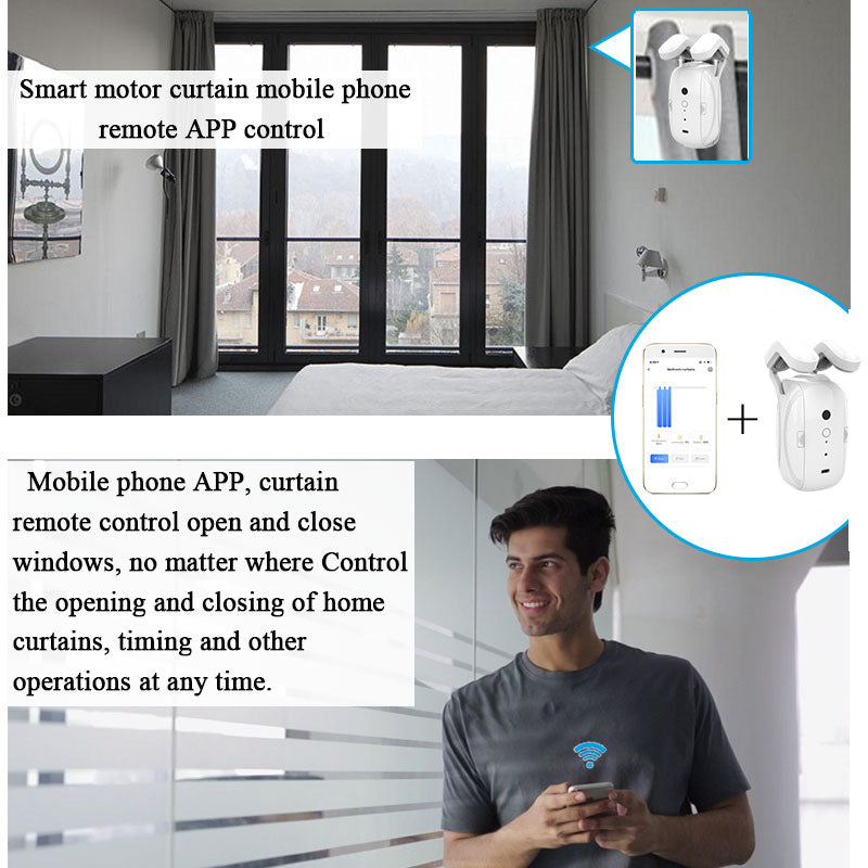 Graffiti Smart Electric Curtain Track Full Smart Home Products Wireless Voice Remote Control Automatic Smart Window Assistant