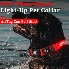 Hot Sale Airtag Protective Case Positioning Tracker Case Waterproof LED Pet Luminous Collar Protective Case USB Charging