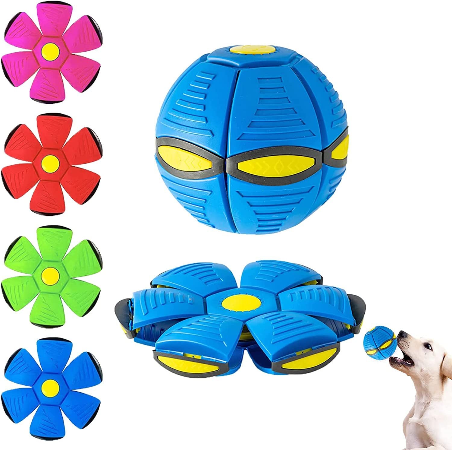 Cross-Border Pet Magic Flying Saucer Ball Dog Stepping On The Ball Foot Stepping On The Ball Luminous Deformation Vent Ball Decompression Parent-child Interaction