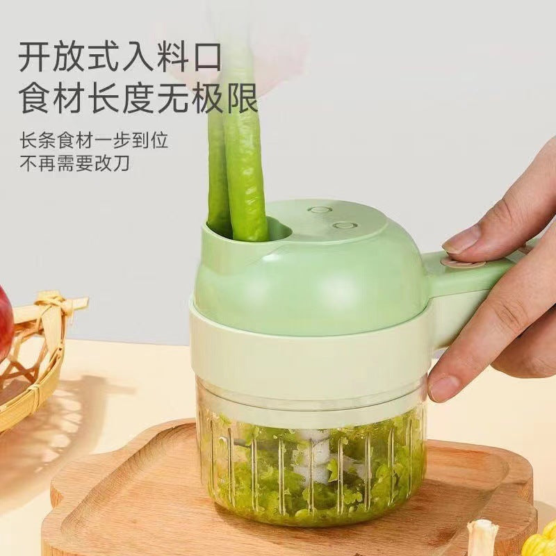 New Gatling Electric Garlic Grinding Garlic Beating Multifunctional Vegetable Cutting Artifact Peeler Potato Cut Cucumber Slice Home