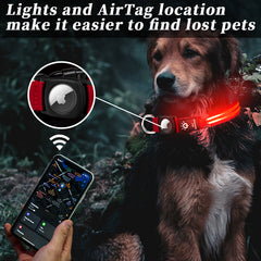 Hot Sale Airtag Protective Case Positioning Tracker Case Waterproof LED Pet Luminous Collar Protective Case USB Charging